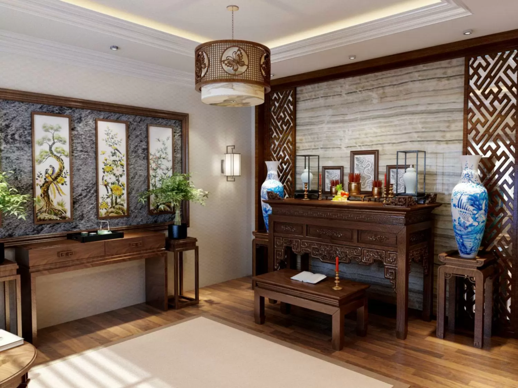 trần thạch cao phòng thờ đẹp